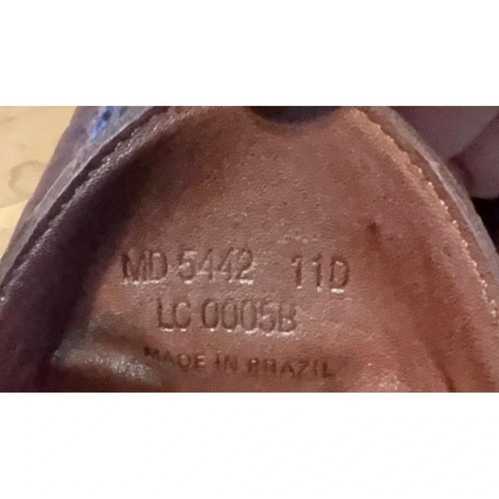 Polo Ralph Lauren Loafers 11D Mens Brown Crocodile Embossed Boat Shoe Vintage